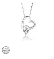 Swarovski Taşlı Gümüş Kalp Bayan Kolye