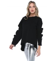 ASİMETRİK SWEATSHIRT   (Siyah)