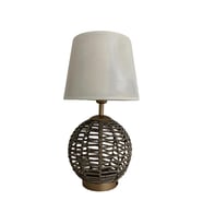 Soly Eskitme Plastik Rattan Abajur (Eskitme Altın)