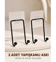 İkili Duvar Tipi Yapışkanlı Askılık Pratik Ev Düzenleme Askısı