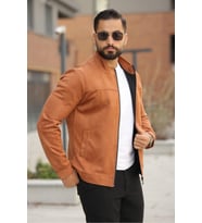 Basic Baharlık Süet Ceket - Sade ve Şık Stil (Taba)