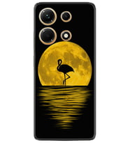 Infınix Note 30 Kılıf Silikon Desen Özel Seri Ay ve Flamingo 1775