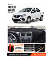 RENAULT SYMBOL UZUN TİP.2 (2013-2021) Uyumlu Torpido Örtüsü Torpido Kılıfı - Siyah