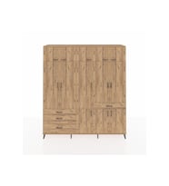 Hyperion Gardrop 8 Raflı 4 Çekmeceli 3 Askılı 220x44x243 Çam-Çam/Çam