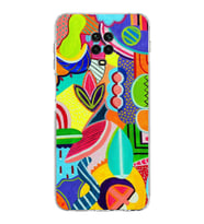 PrintiFy Xiaomi Redmi Note 9s ile Uyumlu Retro Color 6  Kamera Korumalı Şeffaf  Kılıf