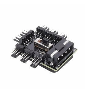 8 Port Fan Çoğaltıcı Hub Kartı IDE Güç Giriş Soketi Hız Kontrol