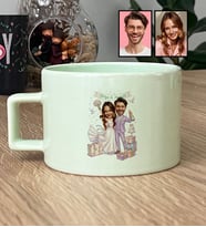 Kişiye Özel Karikatürlü Gelin Damat Balayı Çifti Lüks Pastel Fincan Sevgililer Günü Hediyesi