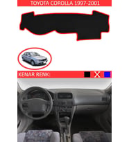 Toyota Coralla 1997-2001 Için Uygun Torpido Koruma Halısı Siyah Kenar Renk Kırmızı