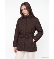 LCW Modest Kahverengi Kuşaklı Kapitoneli Kadın Şişme Mont