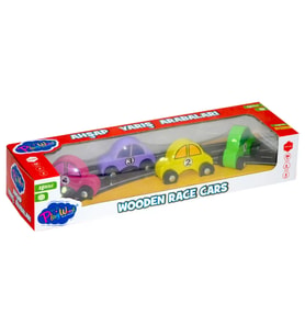 Nessiworld Ahşap Yarış Arabası 4'lü Paket