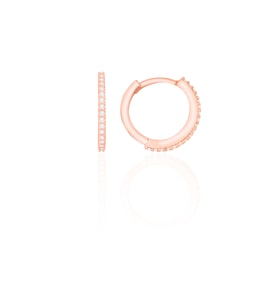 Gümüş Halka Küpe Tamtur Rose Rengi 16 mm Kadın Küpe ST159