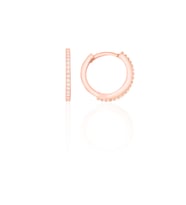 Gümüş Halka Küpe Tamtur Rose Rengi 16 mm Kadın Küpe ST159