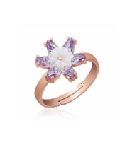 ?Gümüş Rose Lila Lotus Çiçeği Yüzük CSR2183352