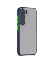 Galaxy S23 Kılıf Zore Hux Düğme ve Kapak Zıt Renk Kılıf (Lacivert)