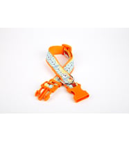Doggie Pati Desenli Dokuma Köpek Boyun Tasması 3 cm x 36-60 cm Turuncu