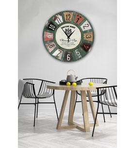 bilge Tasarım retro Duvar Saati 35 x 35 CM (Karışık)