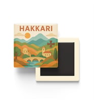 Hakkâri - Memleket Temalı - Paper Cut Art - Baskılı Buzdolap Magneti Kare - 9x9 cm