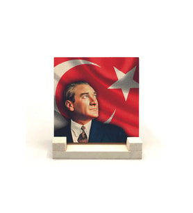 Mustafa Kemal Atatürk Baskılı Taş Masaüstlük 10X10