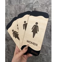 Meşe Serisi Kadın WC Erkek WC ve Genel WC 3'lü Natural Yönlendirme Seti