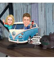 Kişiye Özel t1 wosvagen minibüs Sevgili Karikatür Ahşap Biblo