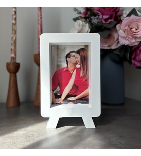 Dekoratif Görünümlü Çerçeve Kişiye Özel 10x15 (Beyaz)