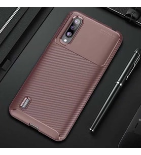 Xiaomi Mi 9 Lite Kılıf Esnek Soft Karbon Tasarım Legion Serisi (Kahverengi)