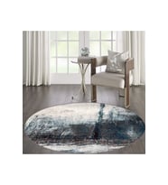 Eliana Home Baskılı, Yıkanabilir Kaymaz Taban Yuvarlak Halı LNA7118 120x120 cm (Gri)
