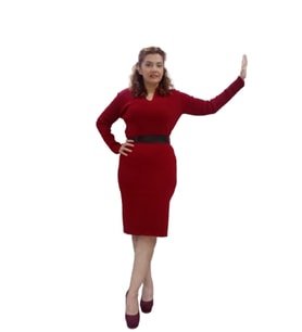 Polo Yaka İnce Triko Kemerli Kalem Elbise (Kırmızı)