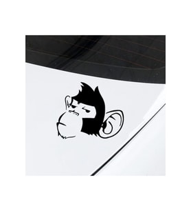 Maymun Kafası Tasarım Karikatür Oto Sticker 10*10 Cm