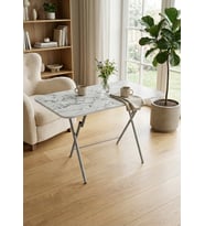 Alesta Life Katlanabilir Masa 70x110 cm MERMER BEYAZ