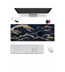 SonicTouch Klavye Mousepad 32x70cm Dikişsiz Pürüzsüz Sıvı Geçirmez Kaymaz Taban Karanlık Deniz