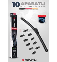 S-Dizayn 10 Aparatlı Oto Cam Sileceği 55 Cm 22 İnç Universal A+ Kalite