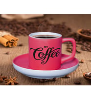 BK Gift Mat Fuşya Renk Türk Kahvesi Fincanı-1 Renkli Türk Kahvesi Fincanı, Arkadaşa Hediye ,  Anneye Hediye , Kahve Fincanı