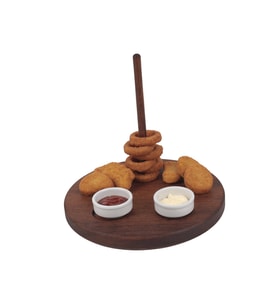 Sosluklu Soğan Halkası Sunum 25 cm (Ahşap)