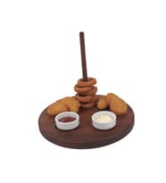 Sosluklu Soğan Halkası Sunum 25 cm (Ahşap)