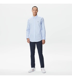 Lacoste Erkek Slim Fit Düğmeli Yaka Mavi Gömlek