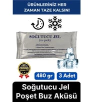 Premium Dayanıklı Güvenli Malzeme Yolculuk Seyahat Yiyecek Soğutucu Jel Poşet Buz Aküsü 480gr 3 Adet