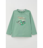 Breeze Erkek Çocuk Uzun Kollu Tişört Yarış Arabası Baskılı 1.5-5 Yaş, Mint Yeşili