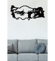 Gowpenart Atatürk Ve Türkiye Dekoratif Siyah Metal Duvar Haritası - Ev & Ofis Dekoru Hediye Tablo 1,5 mm Kalınlık