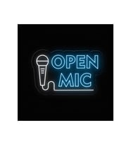 OPEN MIC Yazılı ve Şekilli Neon Tabela