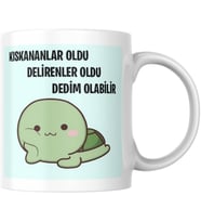 Kıskananlar Oldu Komik Yazılı Kupa Bardak Hediyelik Çay Kahve Kupası Coffee Mug