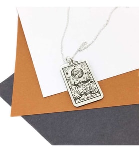 925 Ayar Gümüş The Moon Tarot Kolye