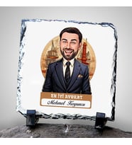Kişiye Özel Hediye Karikatürlü En Yakışıklı Erkek Avukat Dekoratif Taş
