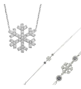 Gümüş Kar Tanesi Bayan Set