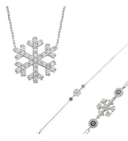 Gümüş Kar Tanesi Bayan Set