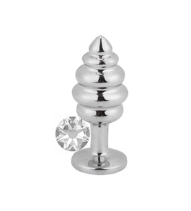Silver Large Beyaz Taşlı Boğumlu  Alıştırıcı Metal Plug
