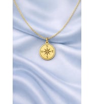 Kişiye Özel 925 Ayar Gümüş Zarif Pusula Kolye (Gold)
