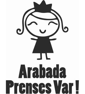 Sticker Usta Arabada Prenses Var Sticker - 15039 Siyah 12 x 15 cm