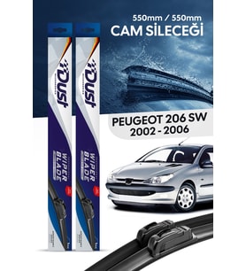 Peugeot 206 sw Silecek Takımı 2002-2006 Uyumlu 550MM/550MM