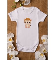 Kız Bebek Baby Ayıcık Baskılı Beyaz Çıtçıtlı Body